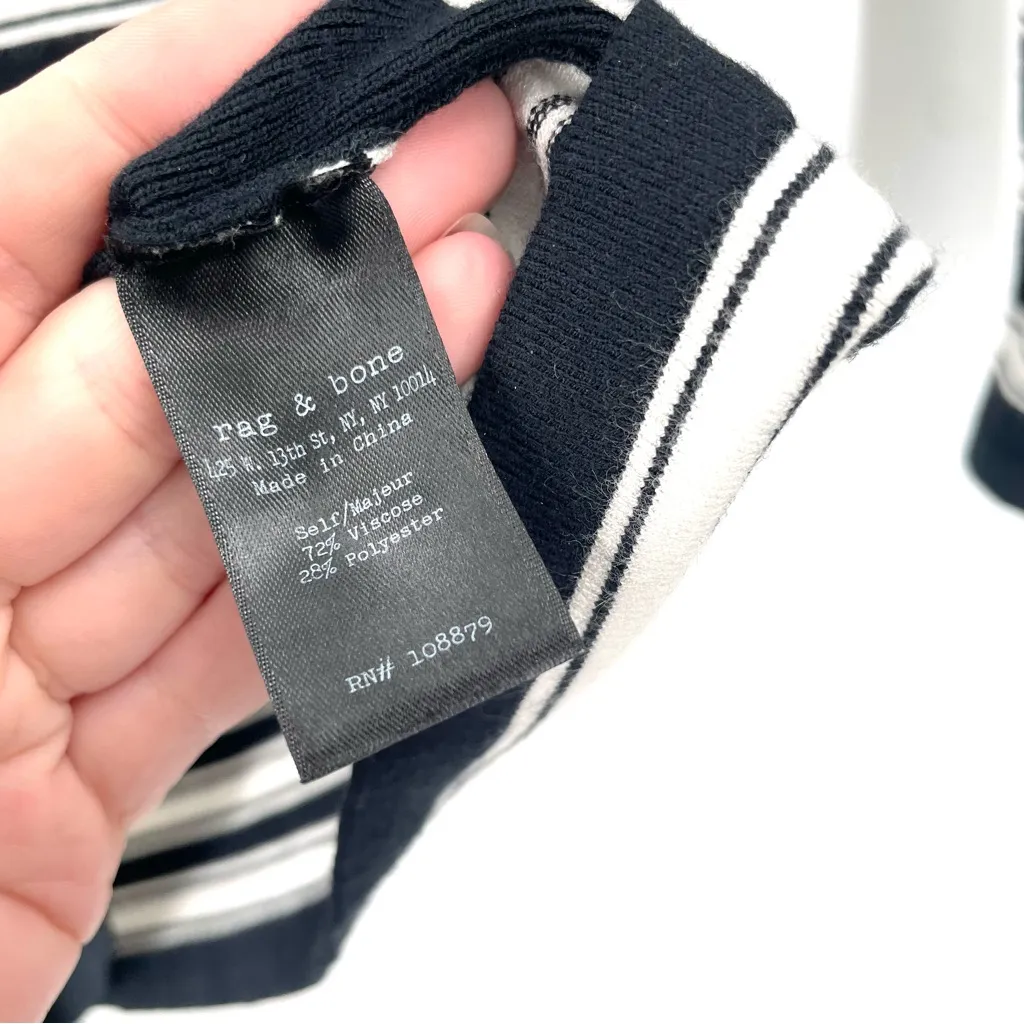 rag & bone Sara 3/4 Sleeve Stripe Knit Sweater Shirt Top - Image 8