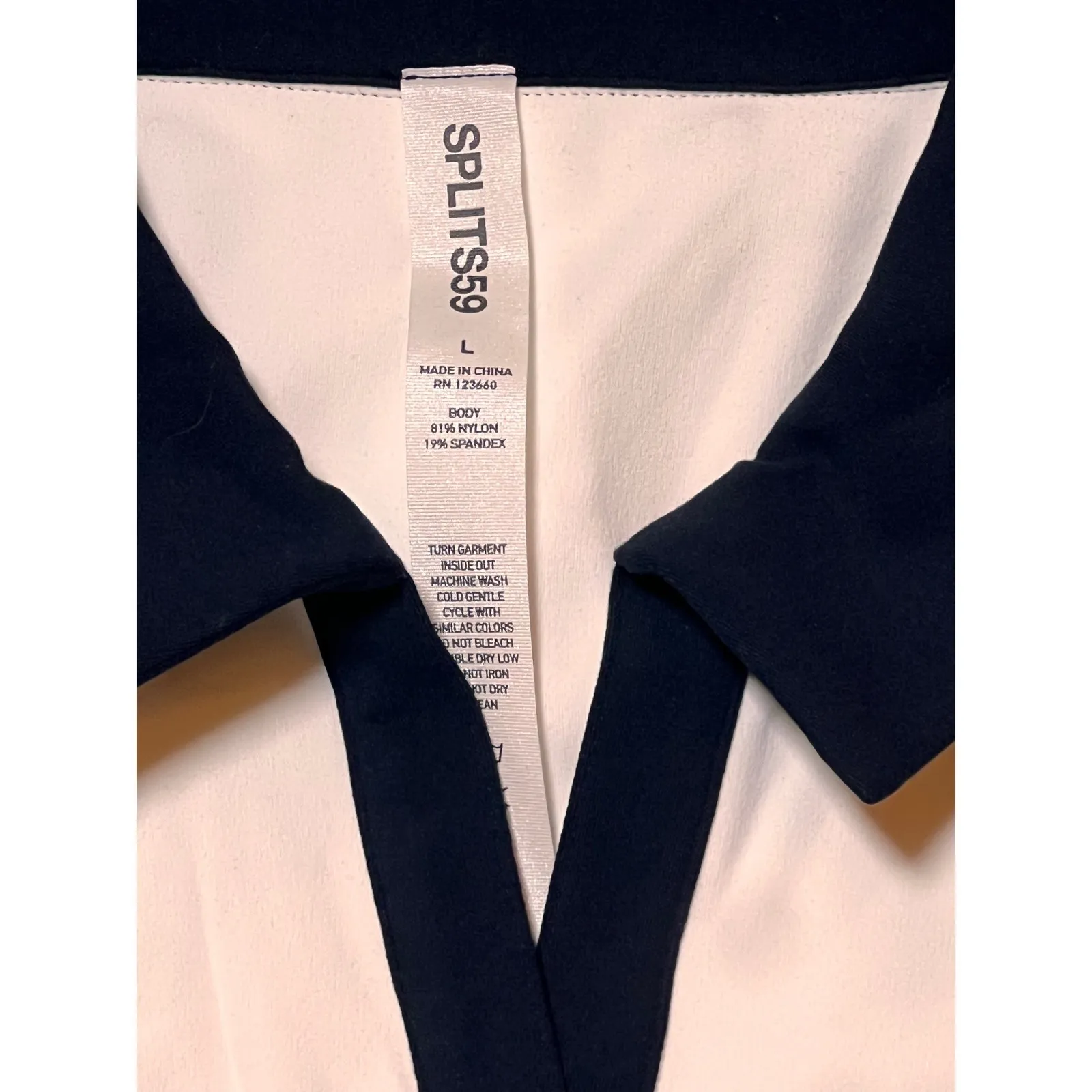 NWT Splits59 Austin Crop Polo White Indigo Athletic Golfcore Tennis Top Large - Image 4