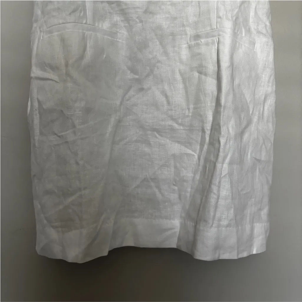 Reformation Phillipa White Linen Mini Dress Size 12 - Image 3
