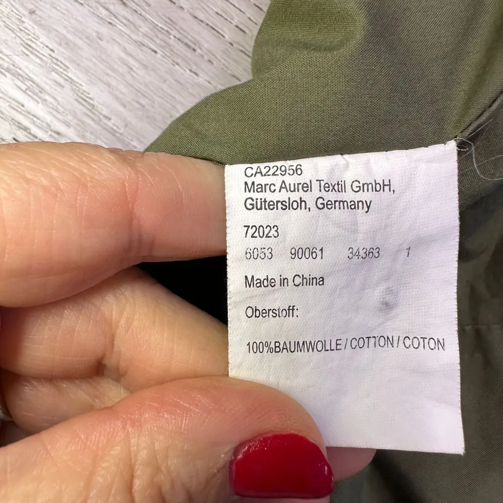 Marc Aurel y2k boho womens cotton button down neutral leaf halter vest size 38 M Green Size M - Image 5