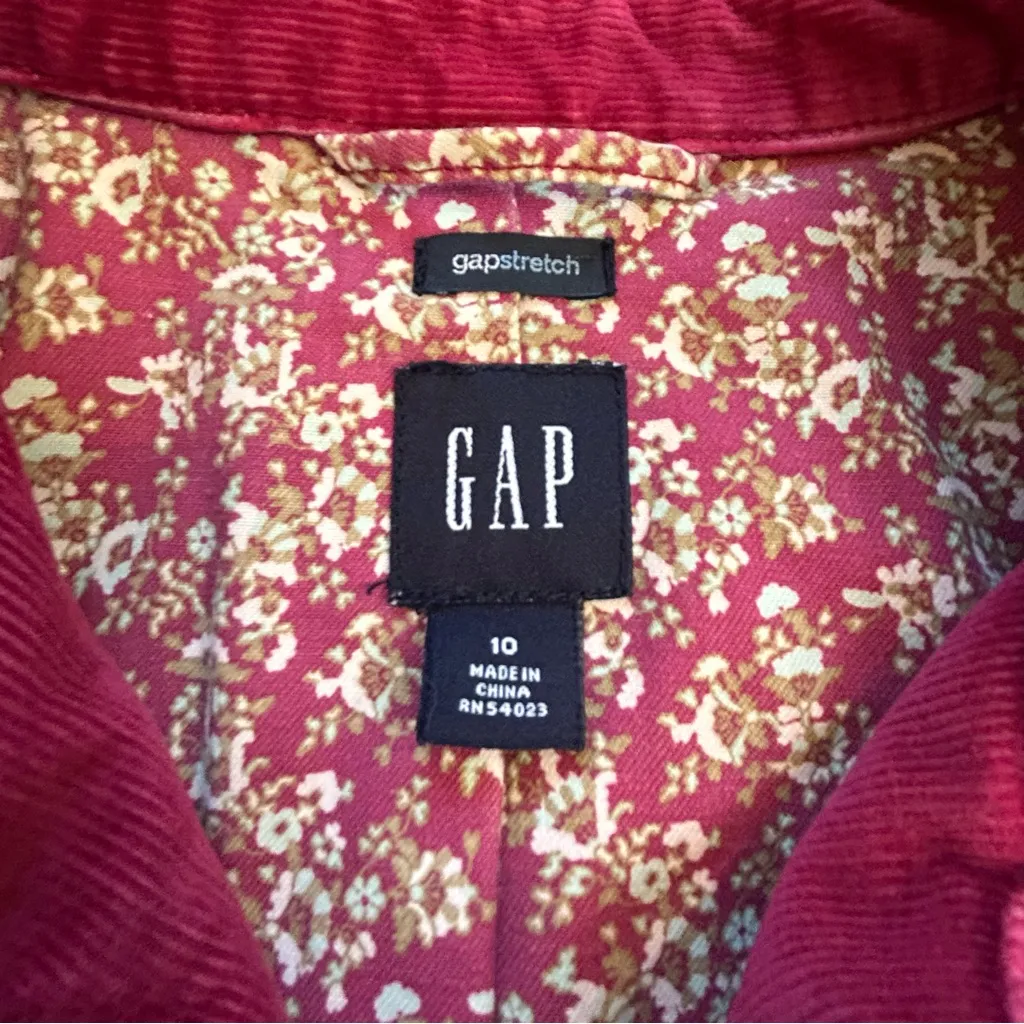 Vintage Gap y2k 00s hot pink corduroy lined button blazer jacket with pockets - Image 5