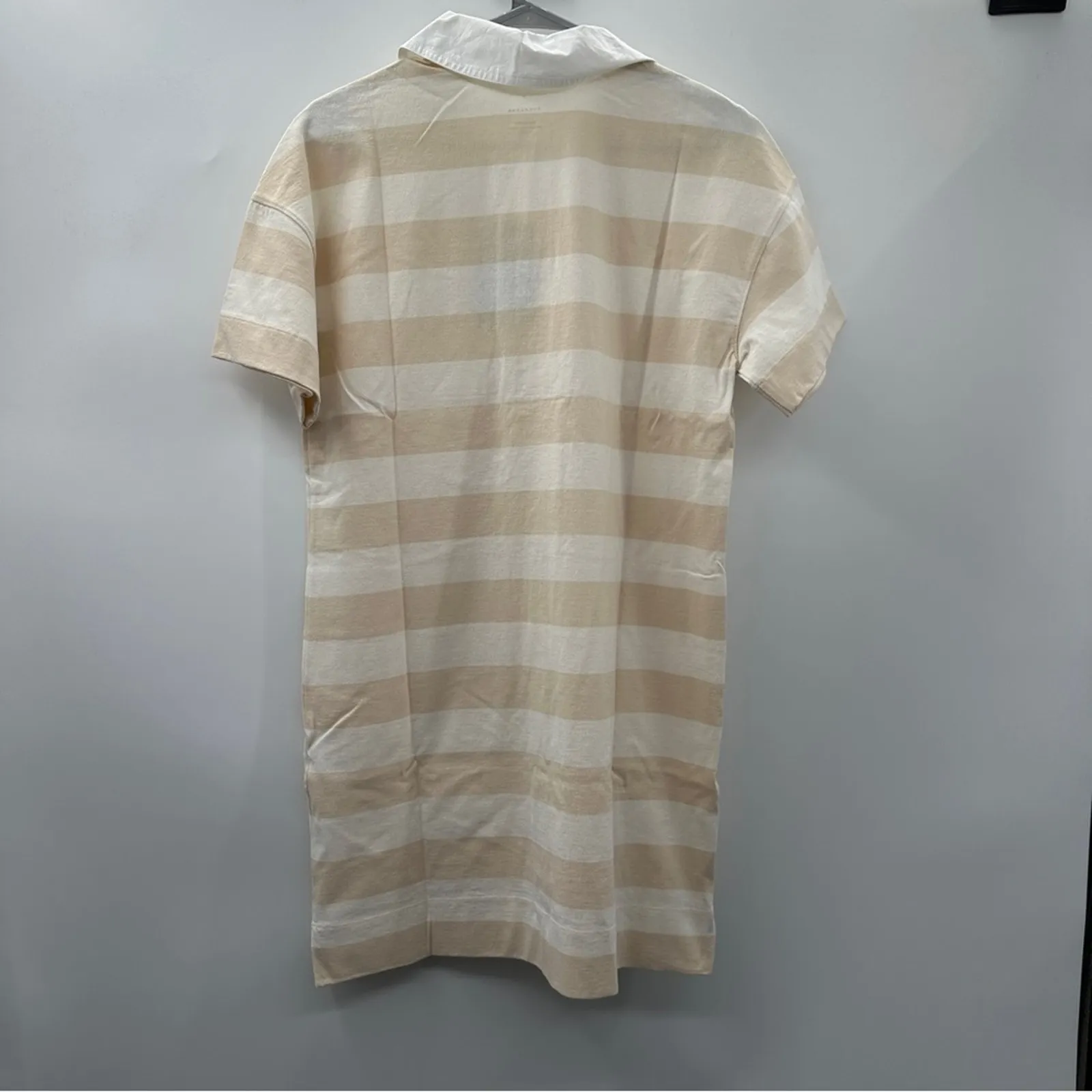 Everlane The Organic Cotton White‎ & Cream Stripe Polo Mini Dress Sz S NEW - Image 6