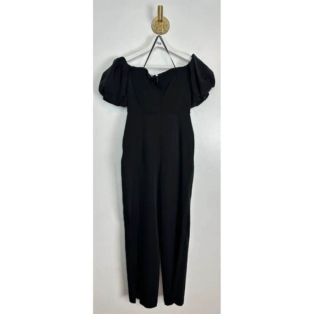 SAM EDELMAN Square Neck Puff Sleeve Jumpsuit in Black Size US 0 - Image 8