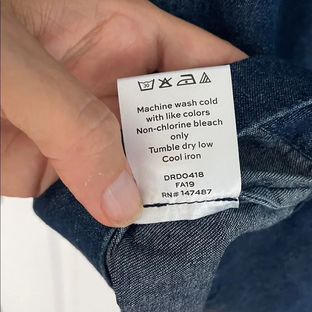 Draper James Chambray Ruffle Shift Dress Size 10 EUC - Image 14