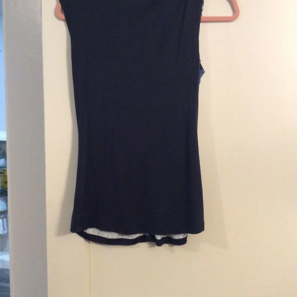 Gorgeous sleeveless embellished blue V neck top XS womens Boston Proper - Image 4