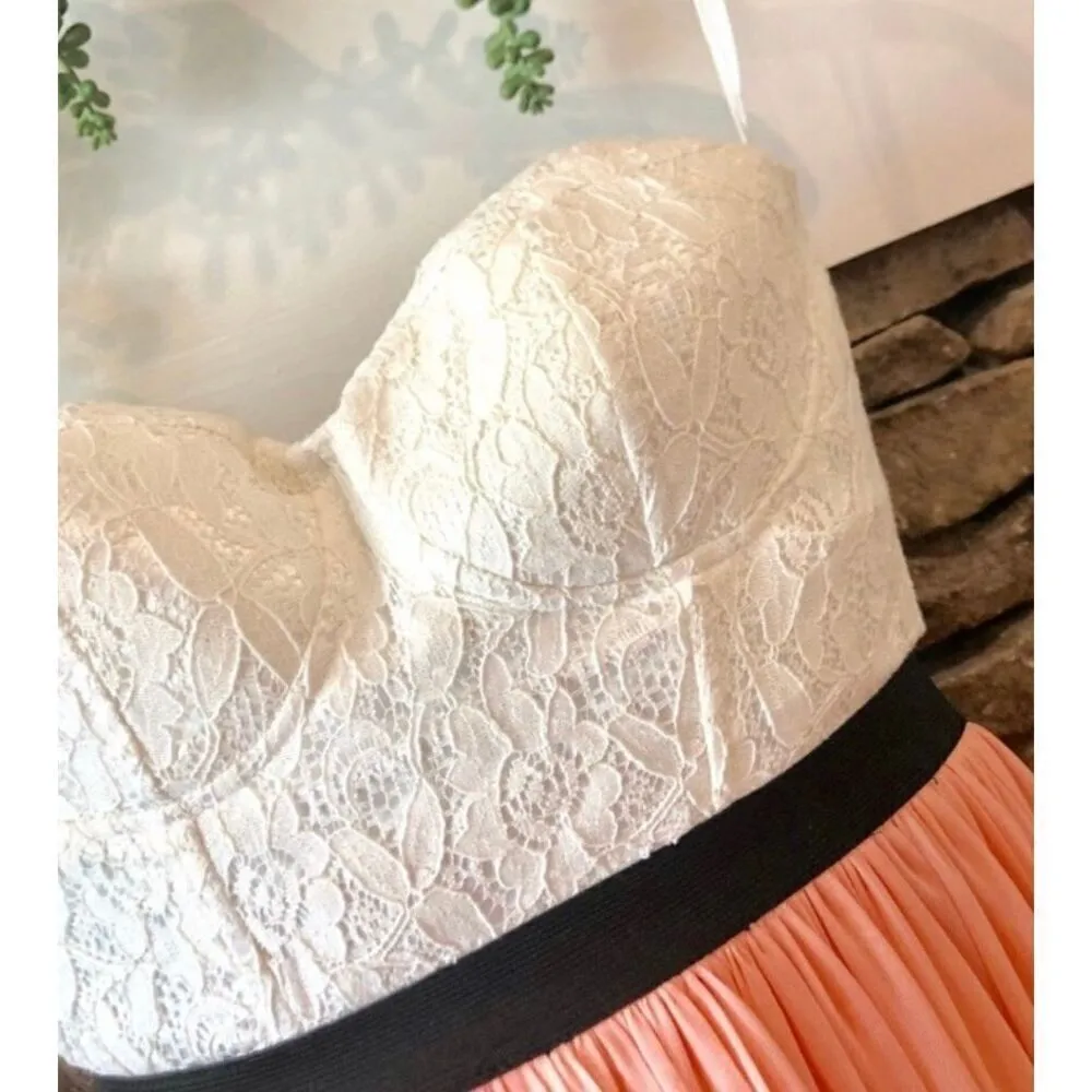 Womens Rue21 Whimsical Lace Bodice Strapless & Chiffon Evening Dress - Sz S - Image 3