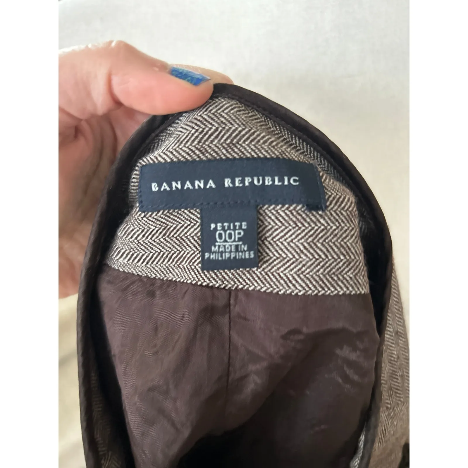 Vintage Y2K Banana Republic Brown Herringbone Tweed Micro Mini Skirt Whimsygoth - Image 2