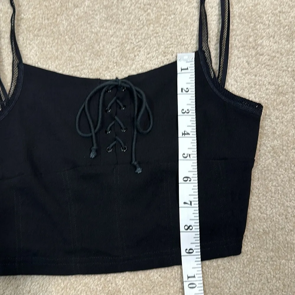 Free People Intimately She's Fancy Longline Brami Bralette Bra Black Goth XS - Image 6