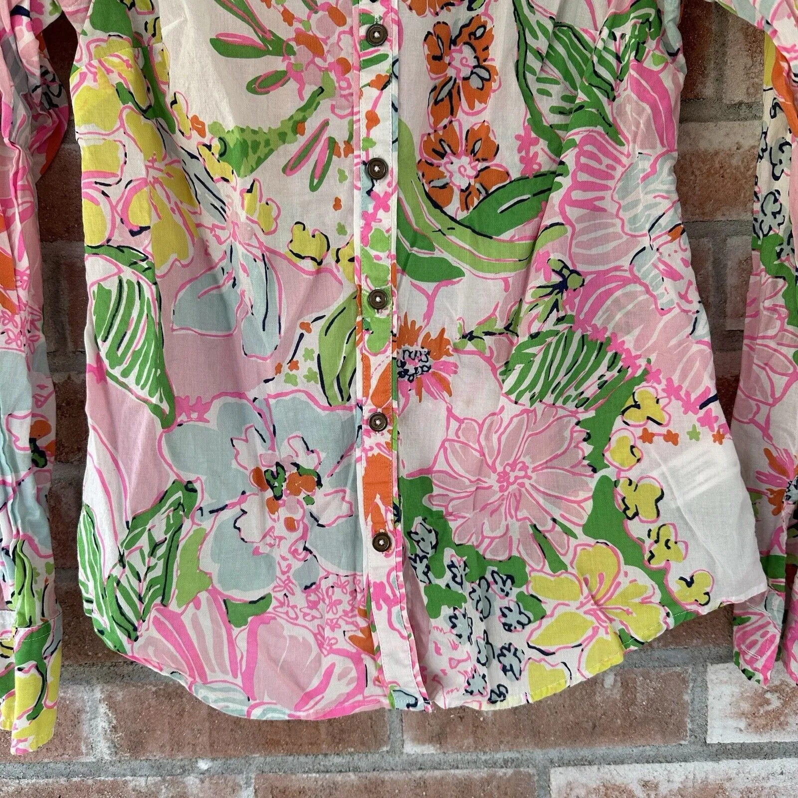 Lilly Pulitzer Target Nosey Posey Button Down Floral Pattern Size XS Cotton - Image 4