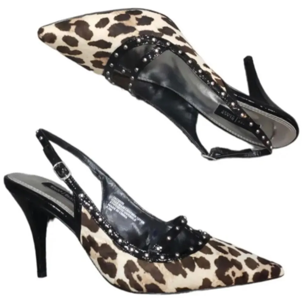 White House Black Market Jacquie Calf Hair Leather Slingback Heels - Image 2