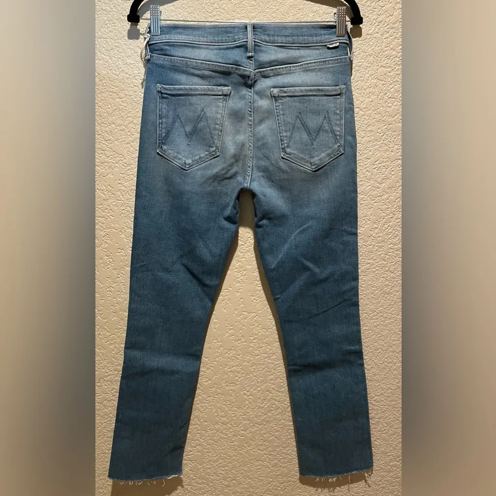 NWT MOTHER Denim Mid Rise Dazzler Ankle Fray Jeans Riding Cliffside Size 32 - Image 5