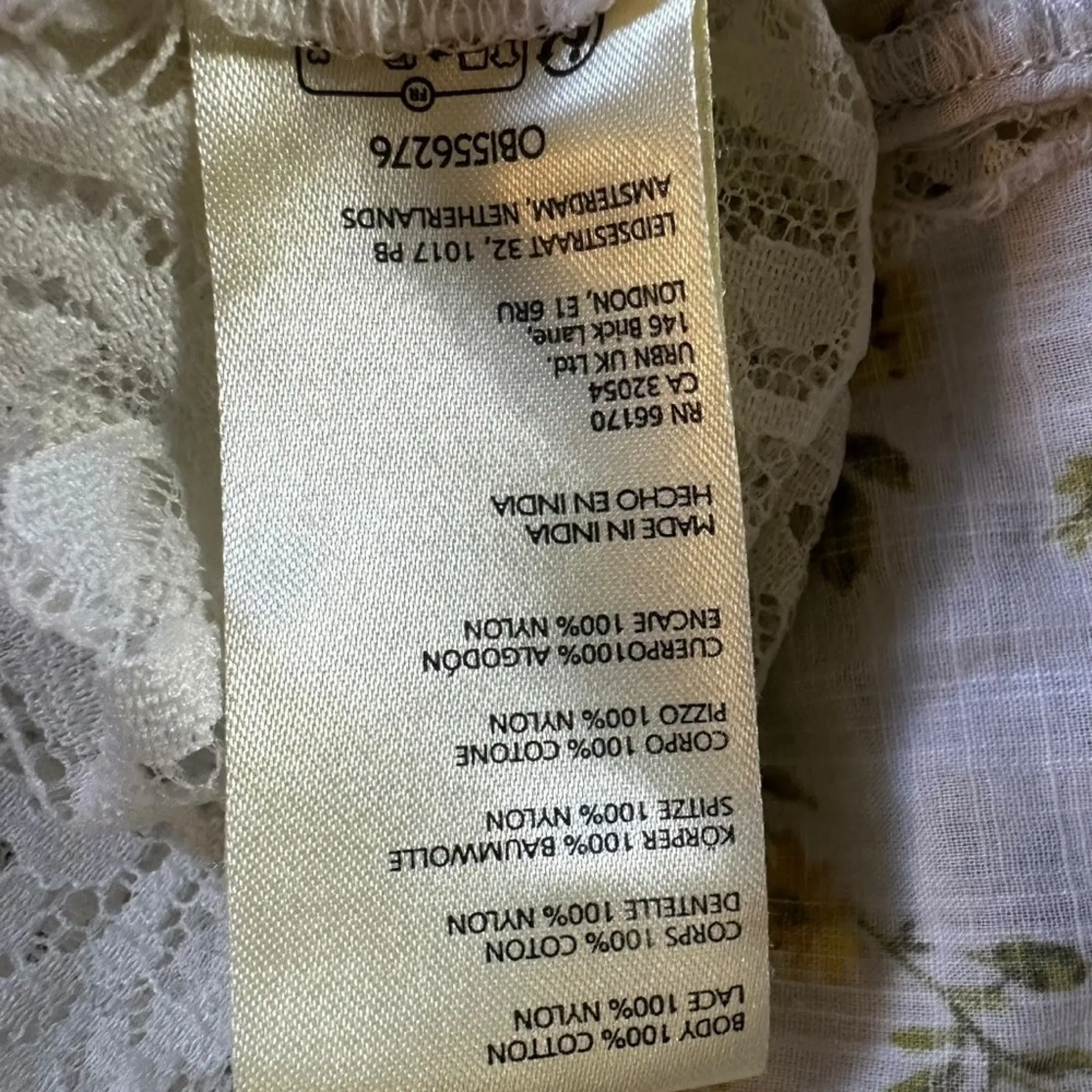 Anthropologie Ethereal Dainty Ditsy Floral Victorian Lace Blouse Large Cottage - Image 14