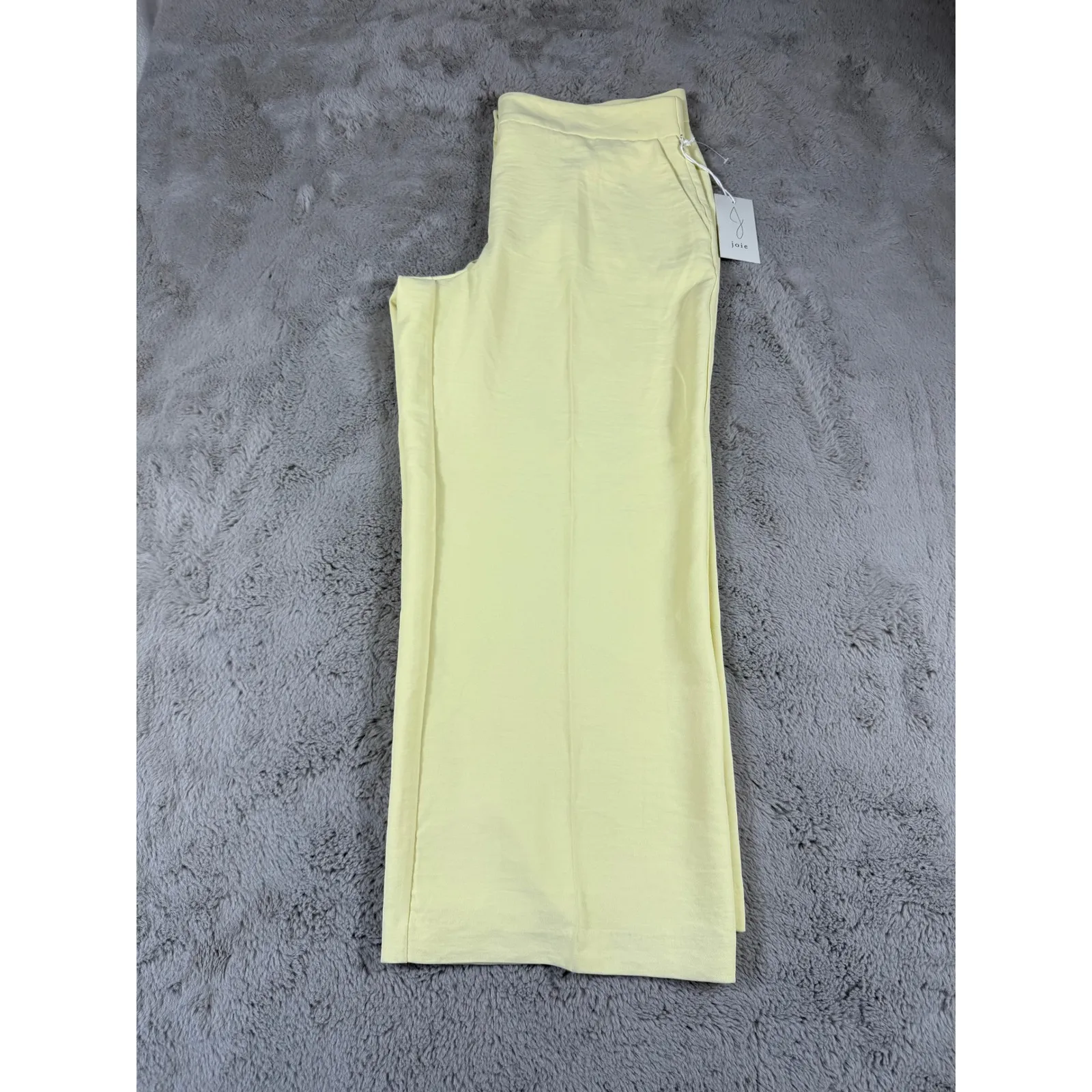 NWT Joie Wide Leg Cropped Pants‎ High Waist Women XL Yellow Career Minimalist - Image 3