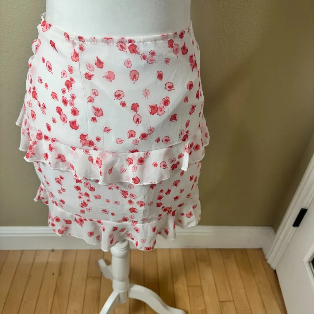 PRINCESS POLLY Two Piece Set Crop Top Tank & Ruched Mini Skirt Size 4 FLoral - Image 8