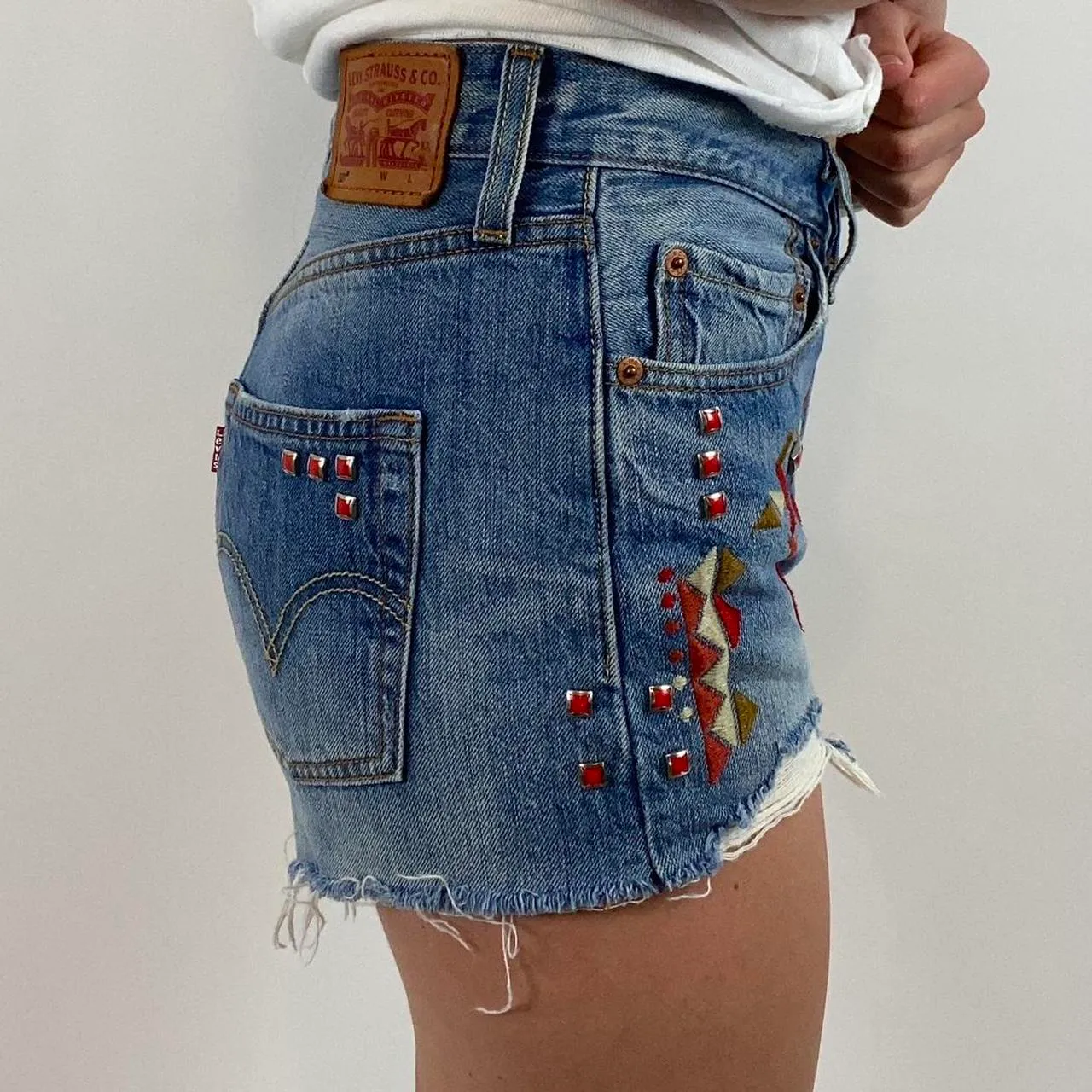 Levi's Tribal Shorts With Studs And Embroidery - Image 3