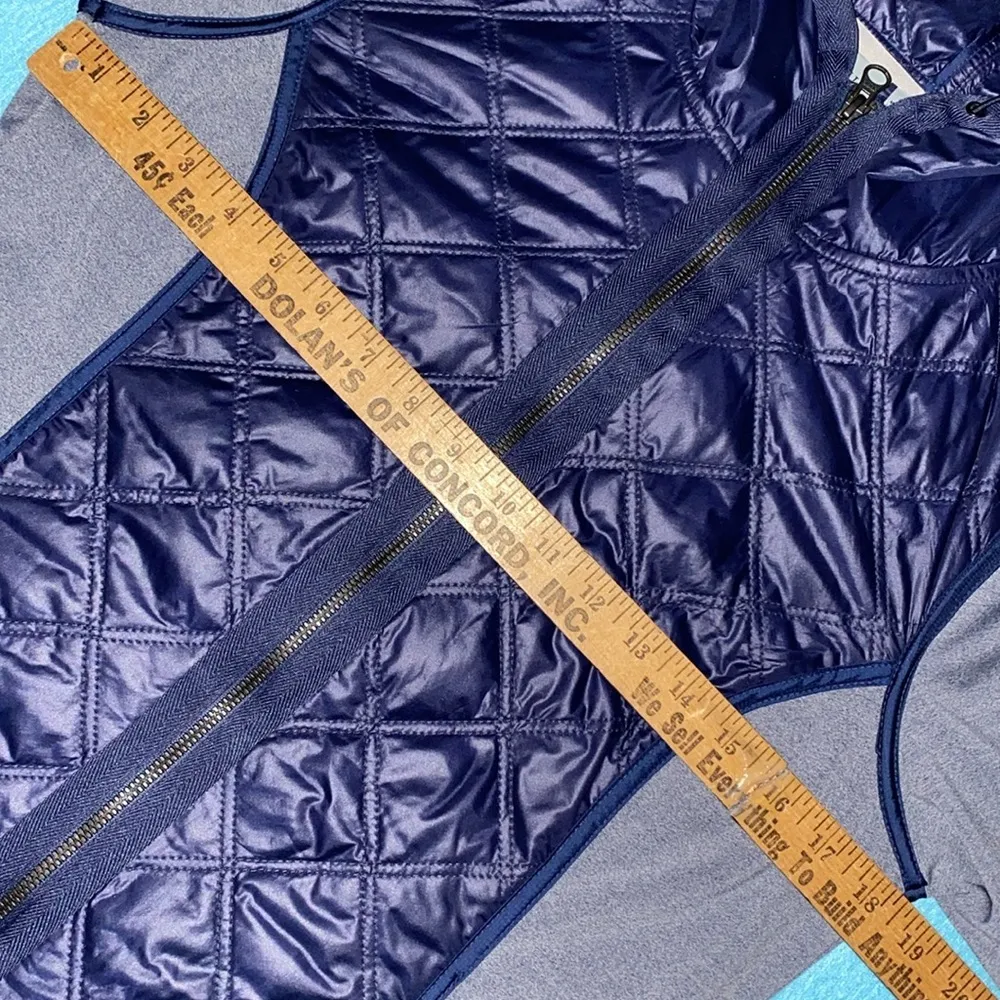 ATHLETA Aries quilted hooded thumbholes zip up weatherproof blue gray NEW size M - Image 8