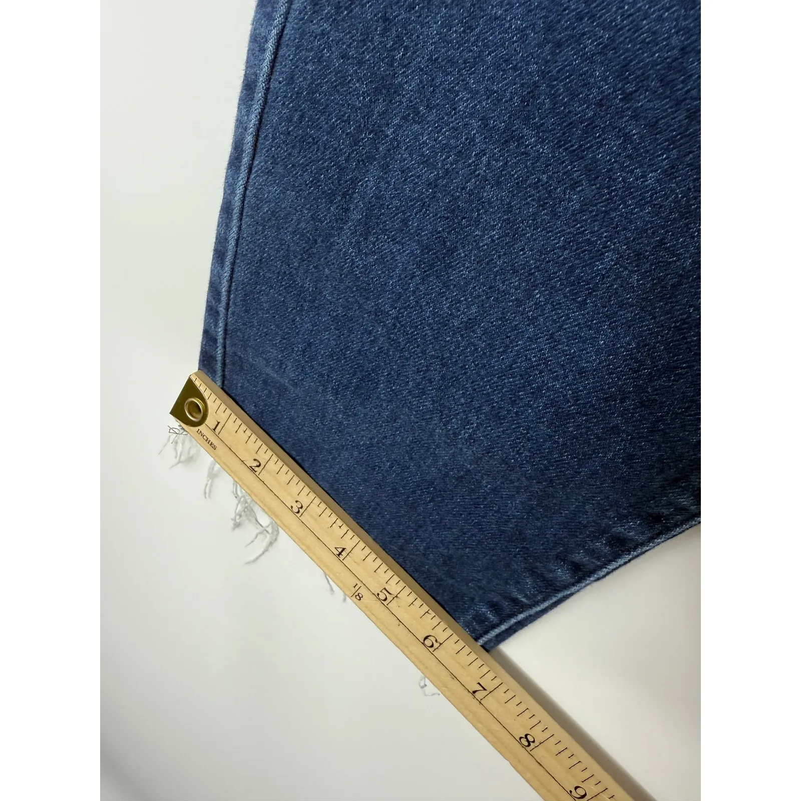 Hidden LA High Rise Straight Jeans Dark Wash Raw Hem Size 26 Stretch - Image 9