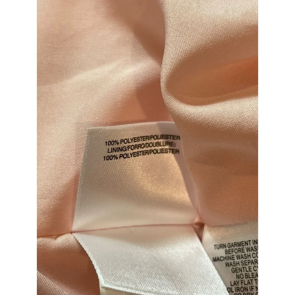 Nine West Blush Pink Semi Sheer Lined Long Sleeve Raised Pattern 3x Top - Image 11