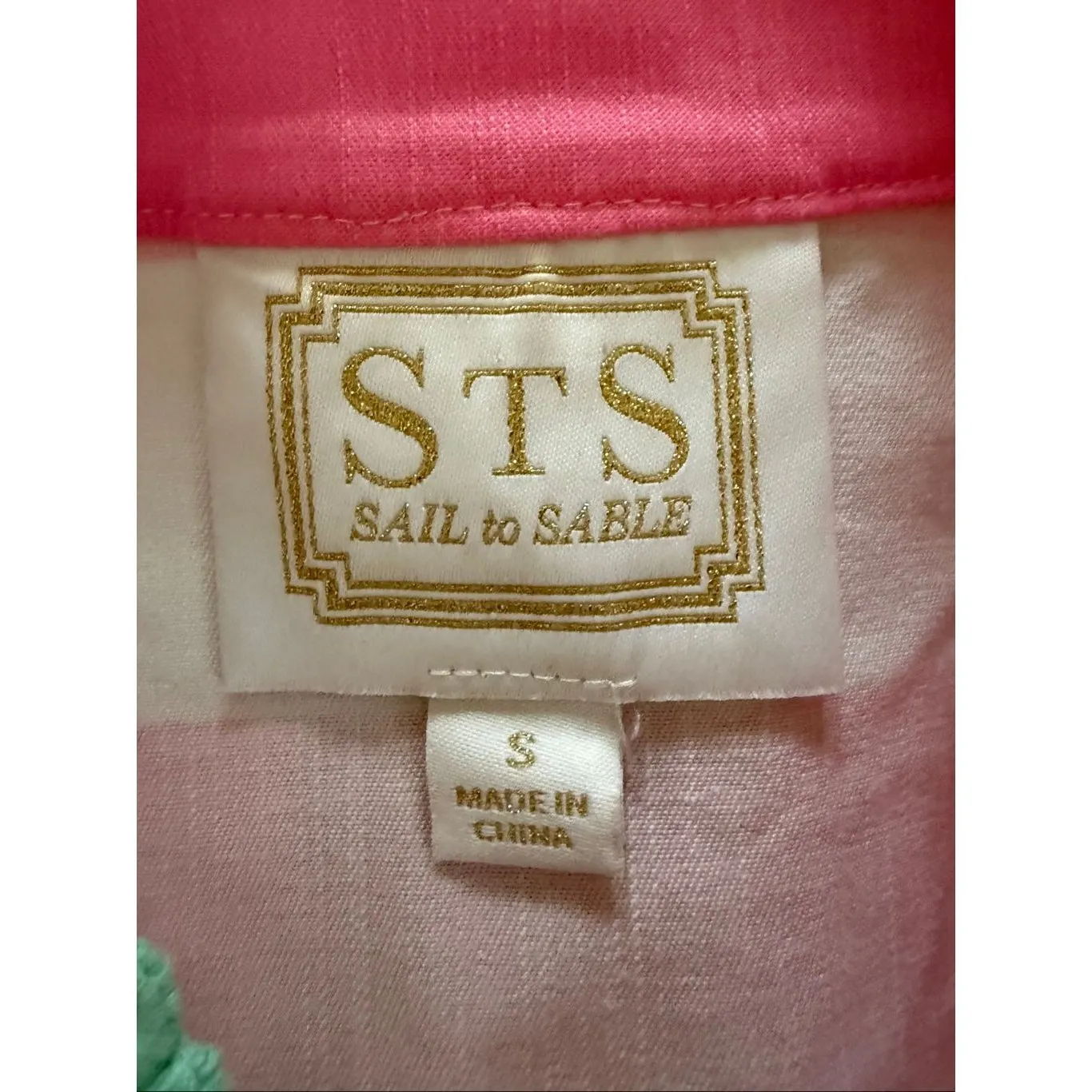 Sail To Sable STS Pink Stripe Sleeveless Classic Tunic Dress Seafoam Green Croch - Image 9