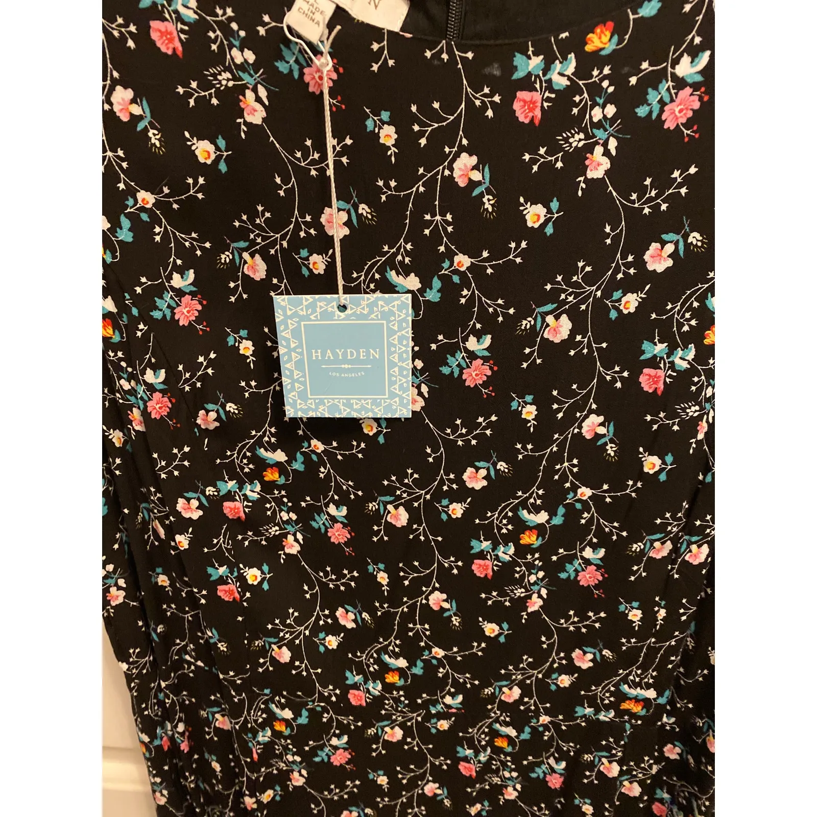 Brand New Hayden Los Angeles Women's Size Large Black Floral Print Midi Dress - Image 2