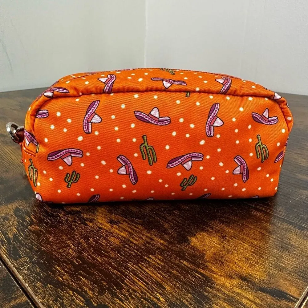 Prada Tessuto Nylon Wristlet Pouch Bag Orange Sombreros Cactus Colorful Festive - Image 2