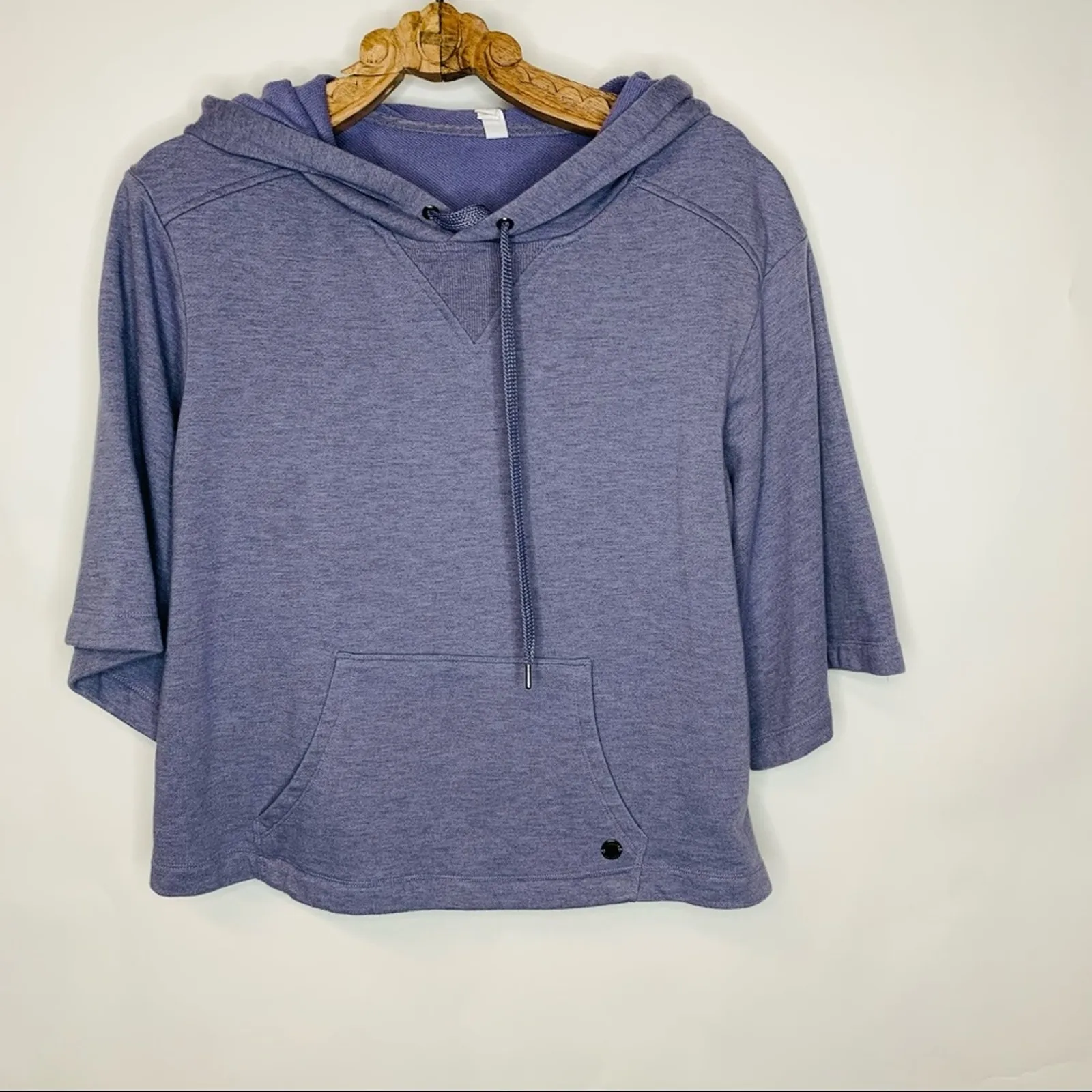 Ideology Grey Short Sleeve Oversized Hoodie Sz Small - Image 5