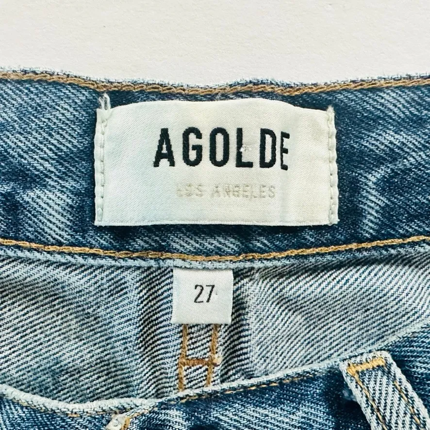 Agolde Parker Vintage Cut Off Jean Short Dark Swapmeet Blue Size 27 High Rise - Image 3