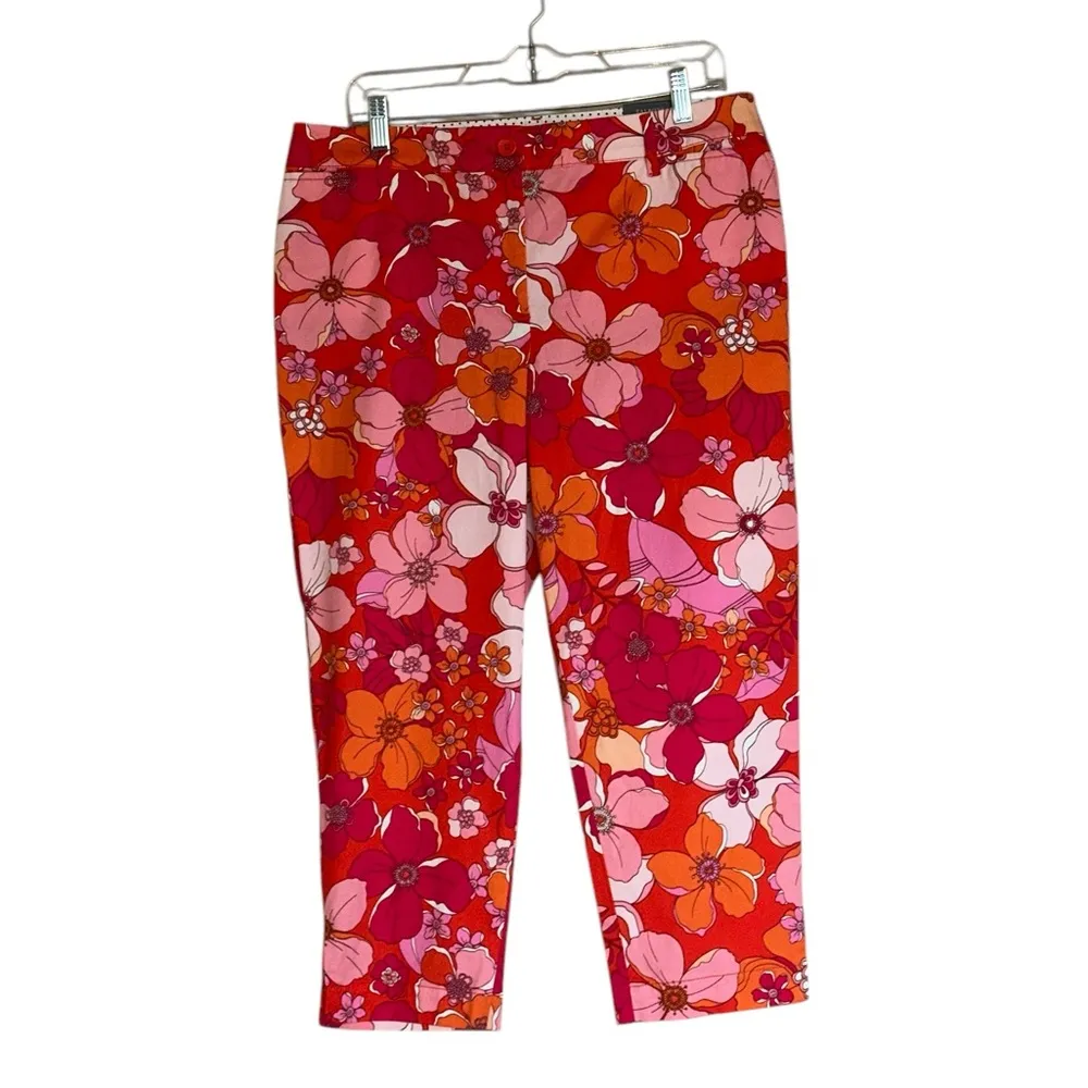 NWT TALBOTS Perfect Crops Pant  - Tossed Flowers - Image 7