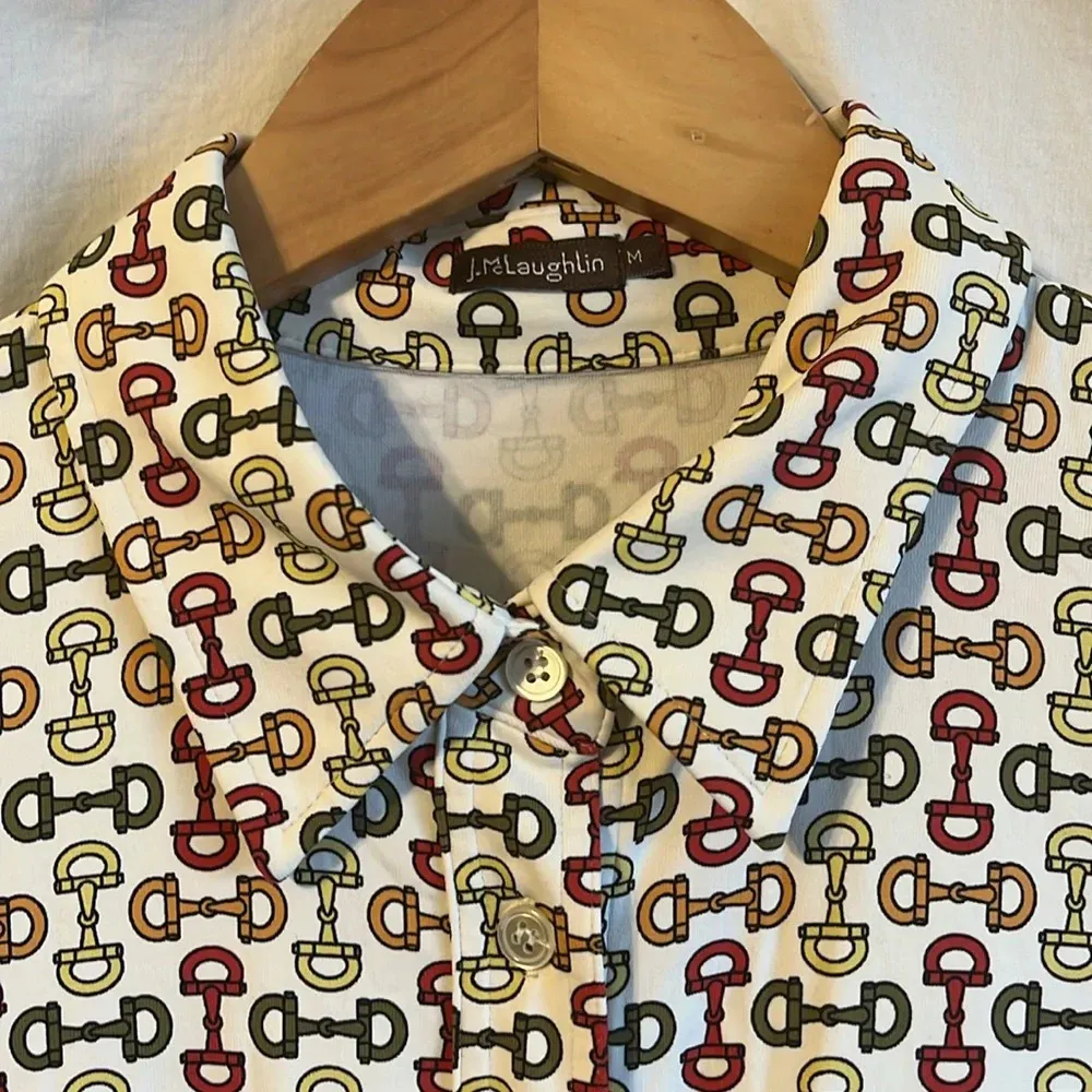 J.McLaughlin Gilchrist 3/4 Sleeve Horsebit Button Up Shift Shirt Dress - Image 7