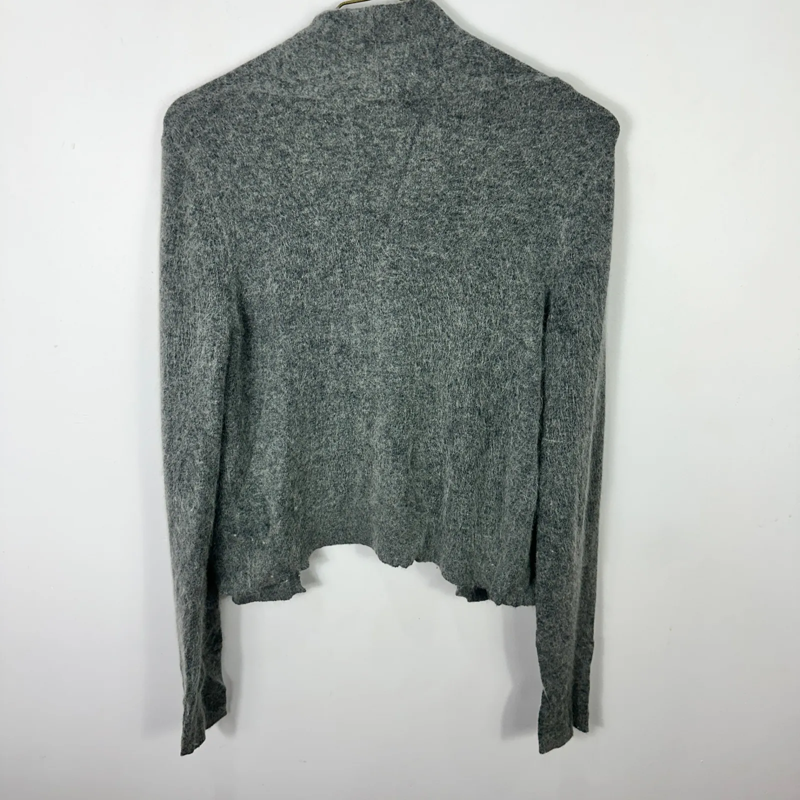 Halogen Bolero Cardigan M Gray Angora Blend Soft Girl Cozy Minimalist Layering - Image 5