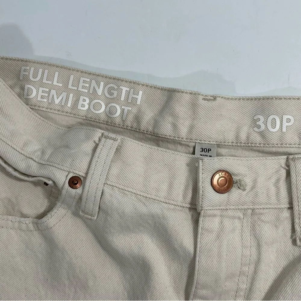 J.Crew Full-length‎ Demi-Boot Jeans Size 30P Natural Cream Bootcut Denim - Image 4