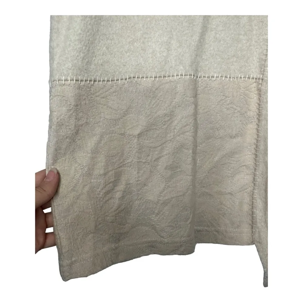 Anthropologie Saturday Sunday Light Pink Cream Long Sleeve Sweater Lace … - Image 2