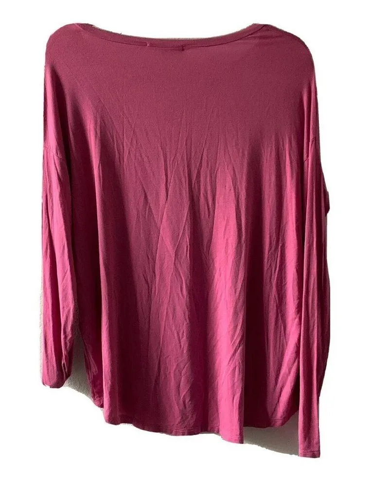 Pink Super Soft Womens Size Medium Stretch Criss Cross Front Blouse Top - Image 3