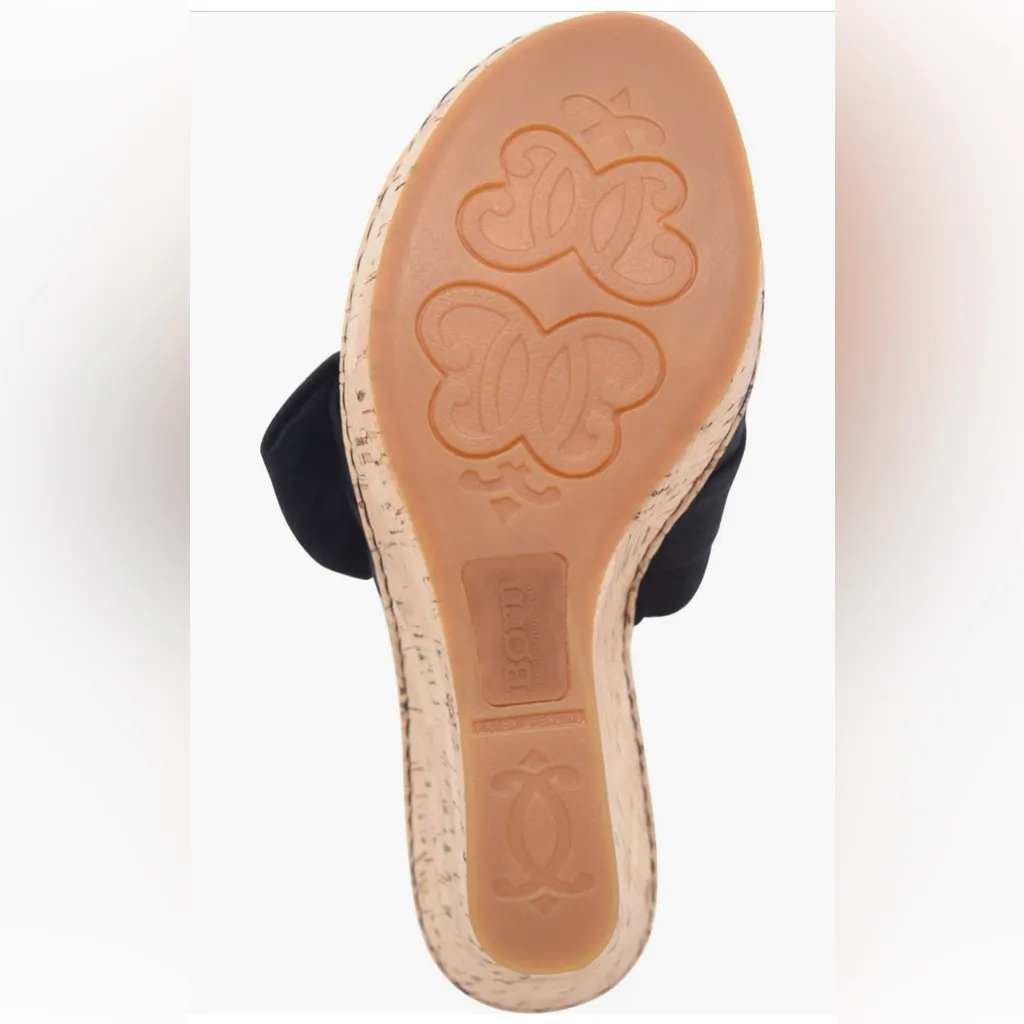 Born Black Cork Wedge Sandals Size 10 - Image 8