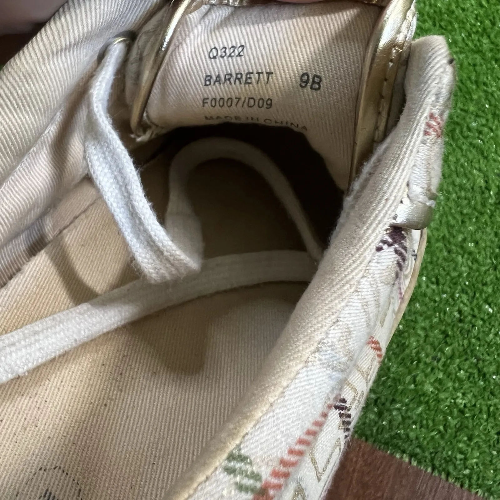 Coach Shoes 9‎ B BARRETT Gold Plaid Casual Designer Sneakers Trendy Chic zz GUC - Image 5