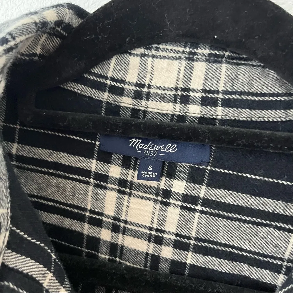Madewell Flannel Button Down — B&W - Image 2