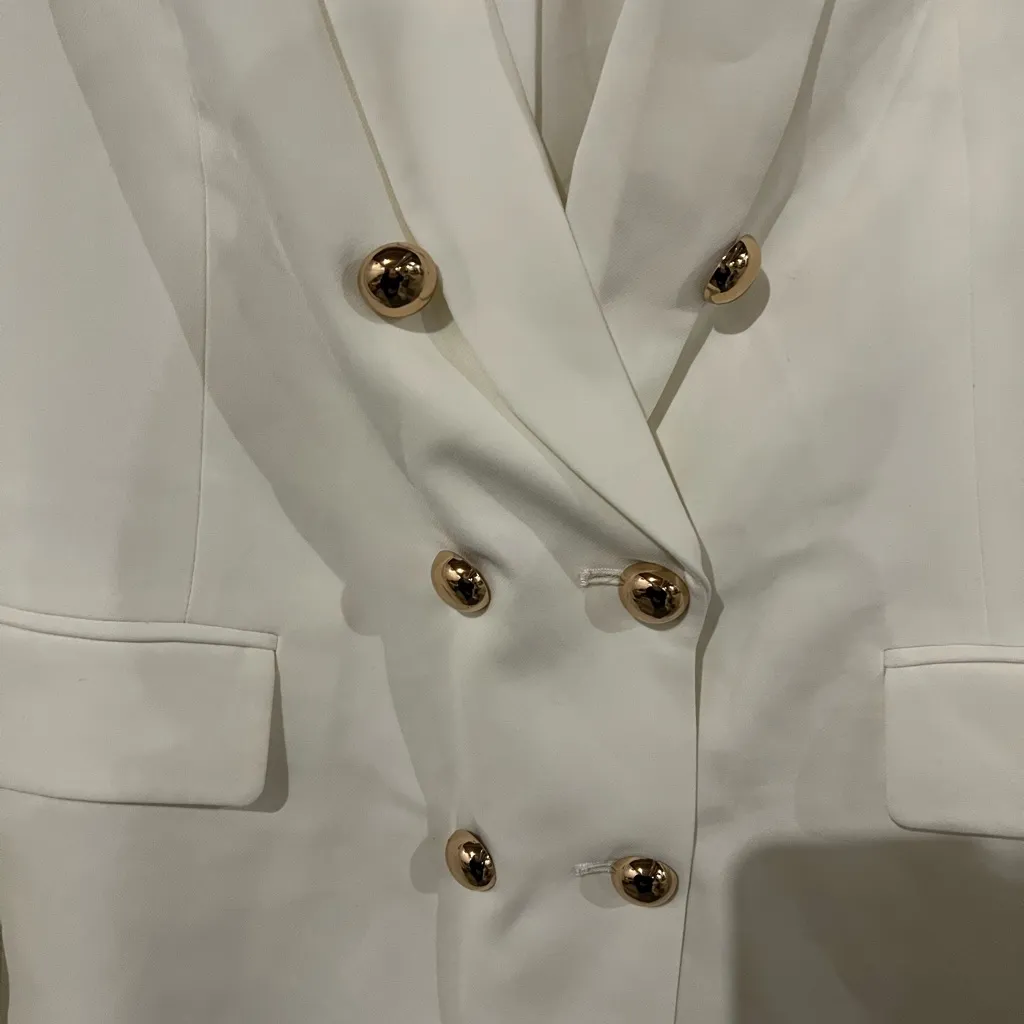 T Tahari White Double Breasted Blazer Size 6 US - Image 4