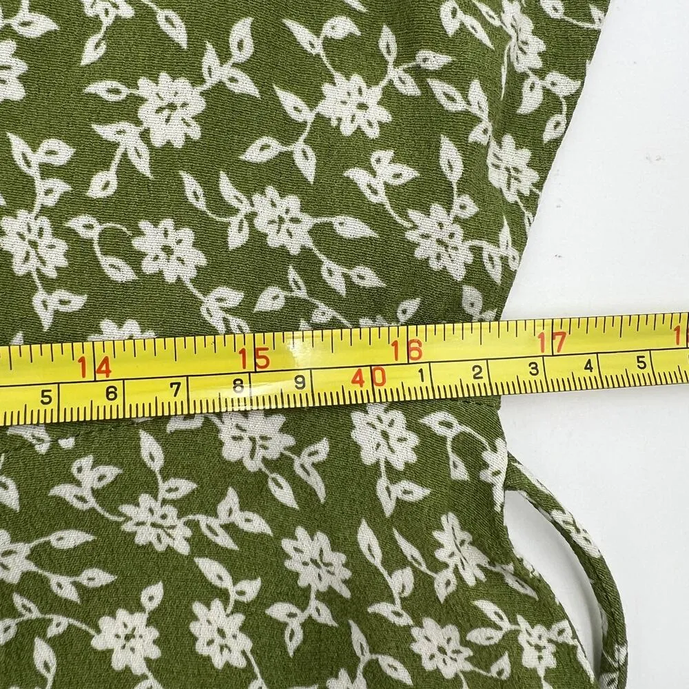 Kivari Gracie Midi Dress Green Rayon Printed Floral Size M - Image 7