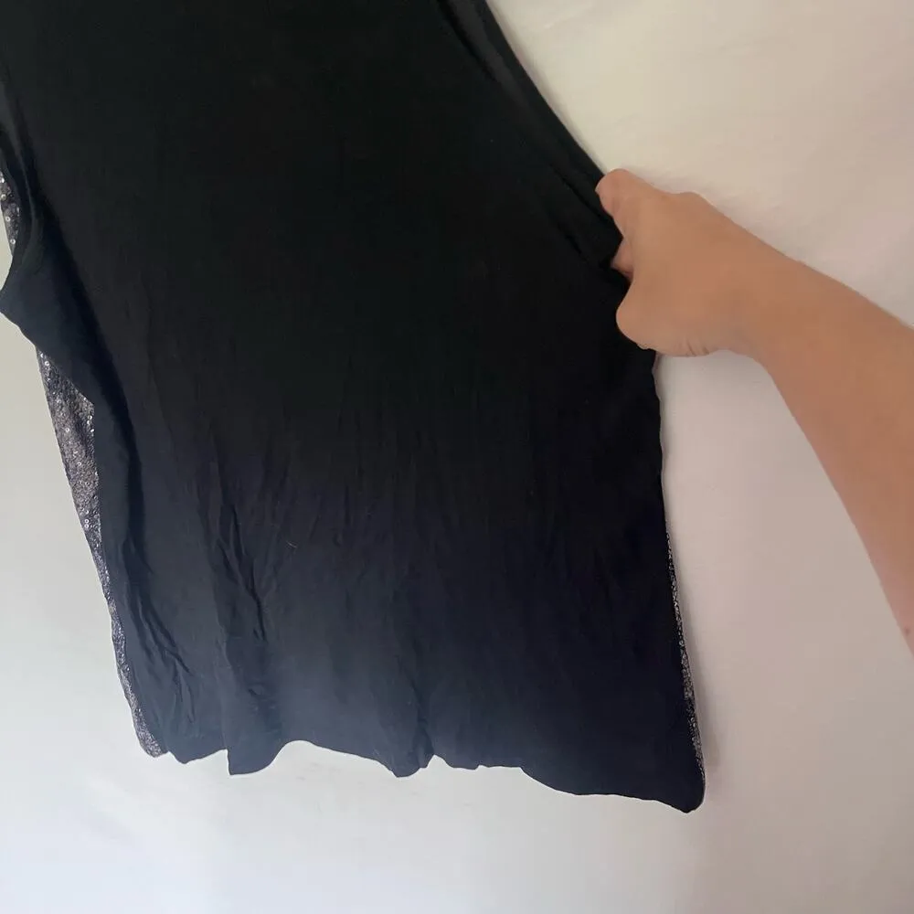 HAANI Sleeveless All Over Sequin Womens Top Sz 1X Black Reptile Gray Whimsigoth - Image 7