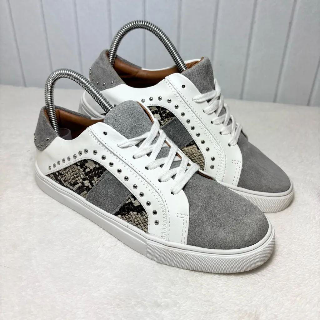 Steve Madden Annita Sneaker Leather Reptile Snakeskin Studs 7.5 Tennis Shoe - Image 7