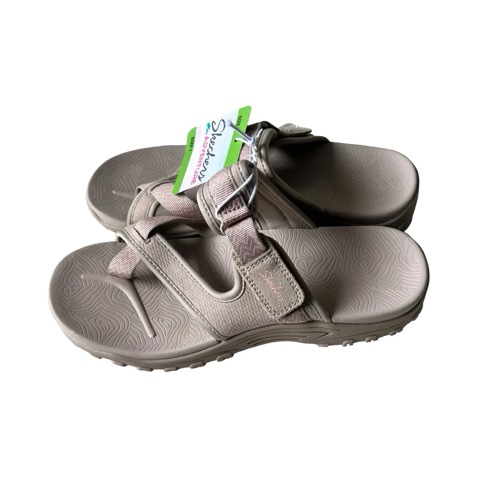 Skechers Reggae Seize The Day Machine Washable Vegan Slide Sandal Taupe Pink Nwt - Image 5