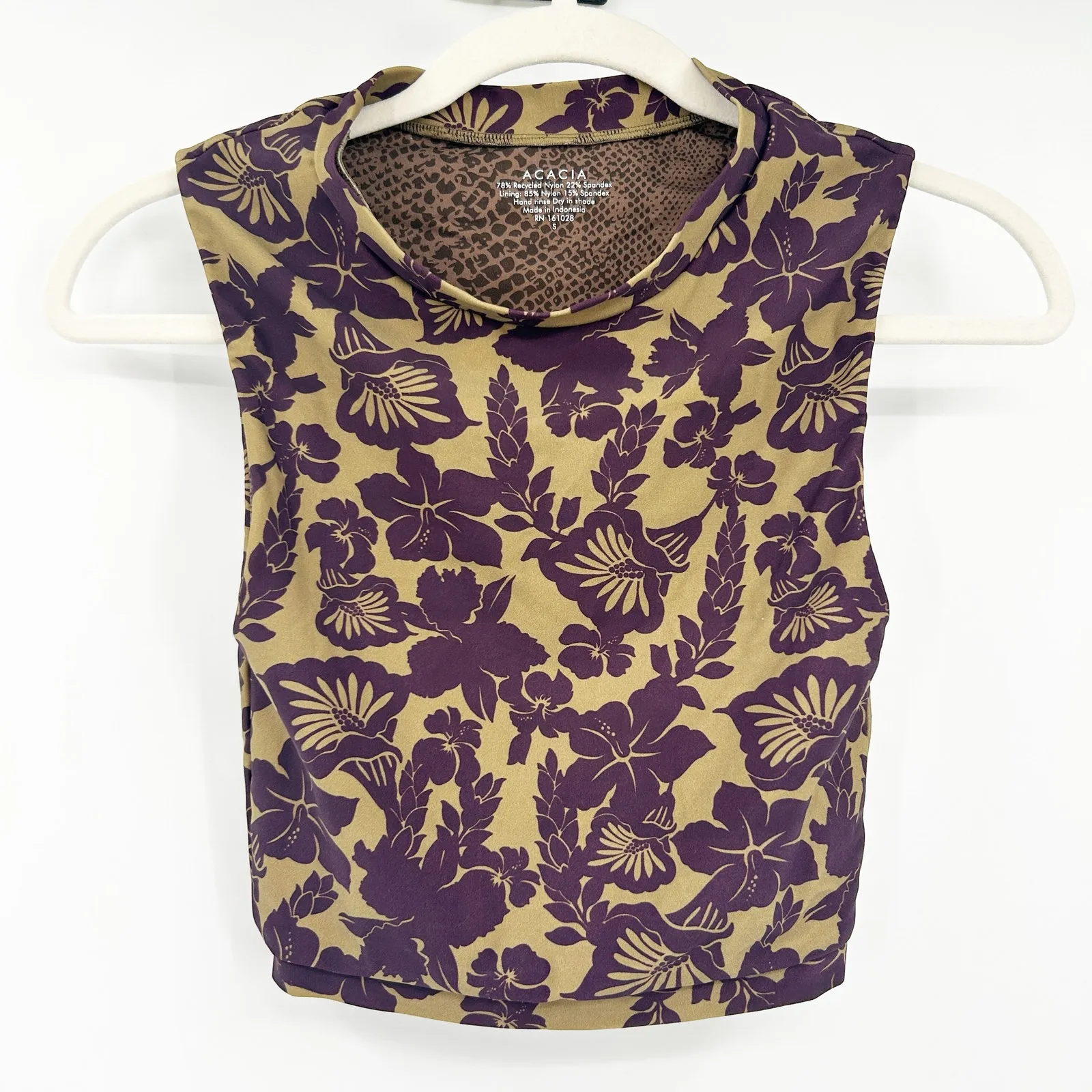 Acacia Swimwear x Free People Womens Vahine Floral Costa Surf Swim Top Size S‎ Purple - Image 3