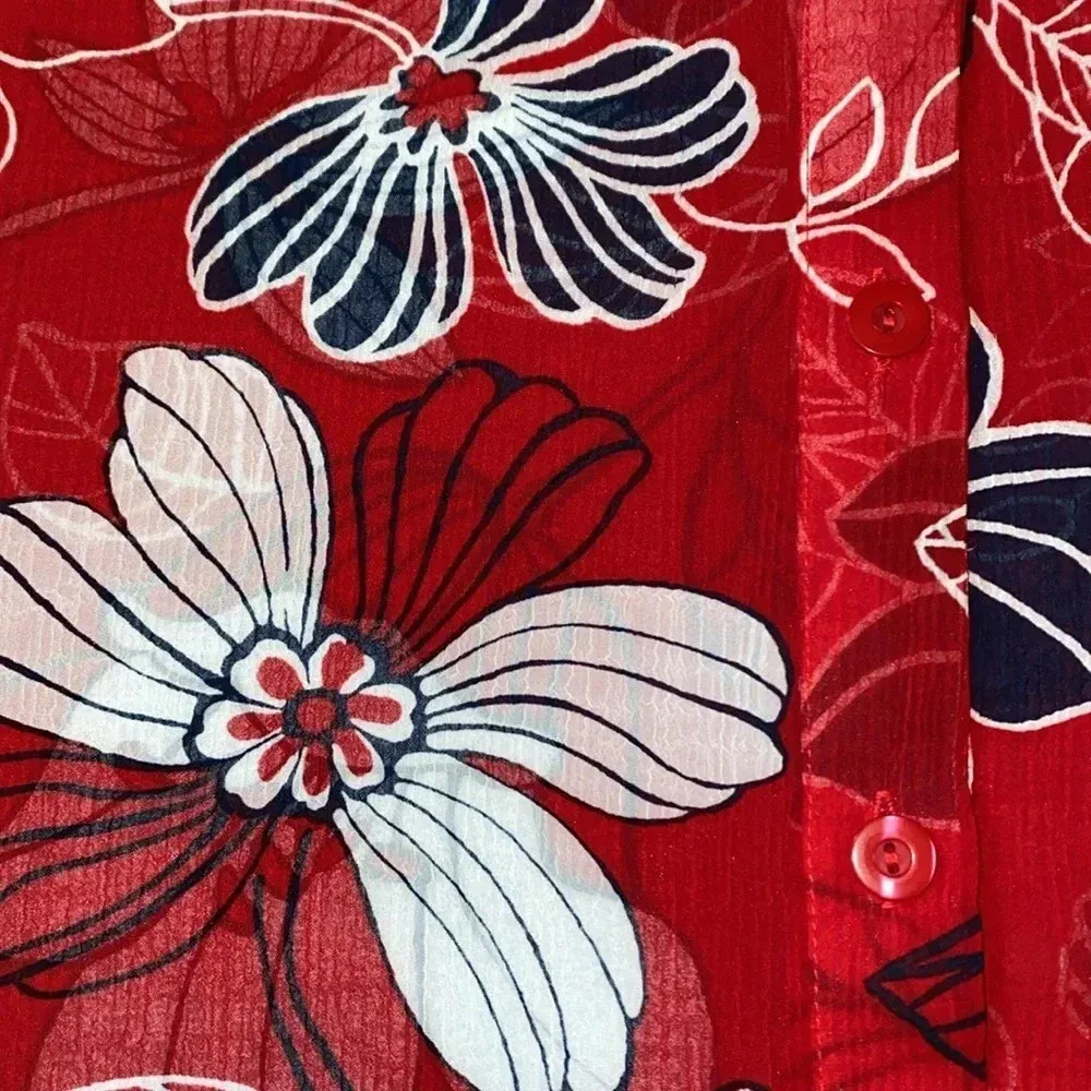 ALFRED DUNNER 2pc set floral collar button up top and embellished tank size 16 - Image 5