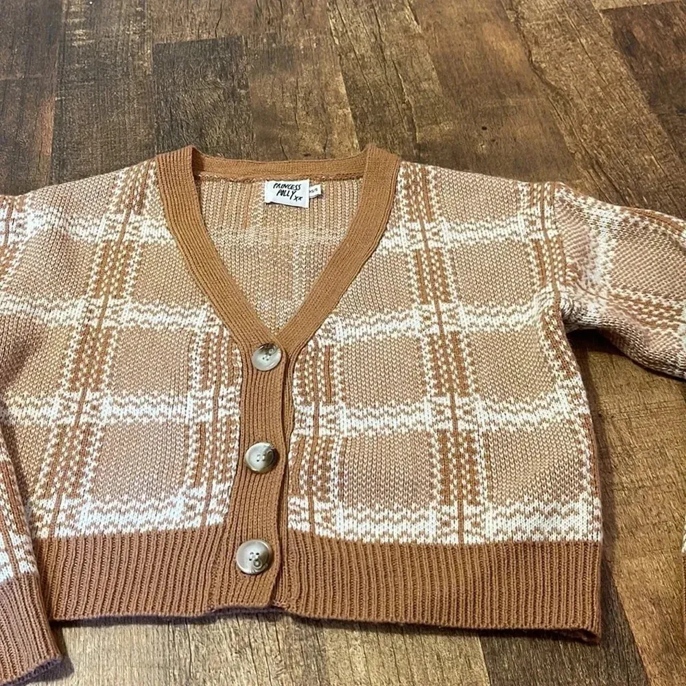 Princess Polly Button Down Plaid Fall Cardigan Xs/s - Image 4