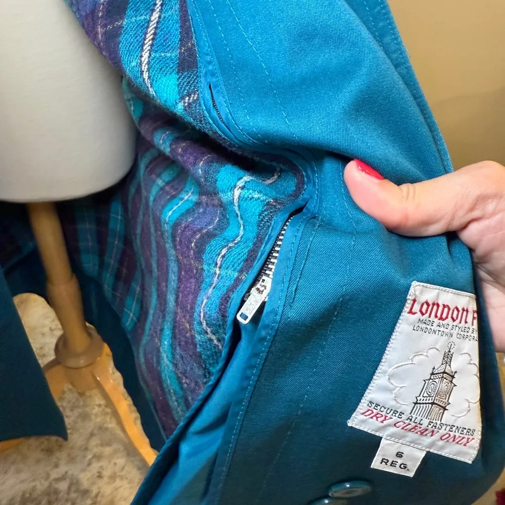 London Fog  | Teal Button-Up Trench Coat - Image 6