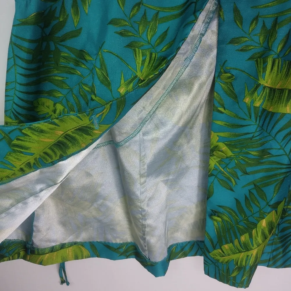 Beautiful 2X Lime Turquoise Sleeveless Palm Crop Top Plus Green - Image 3