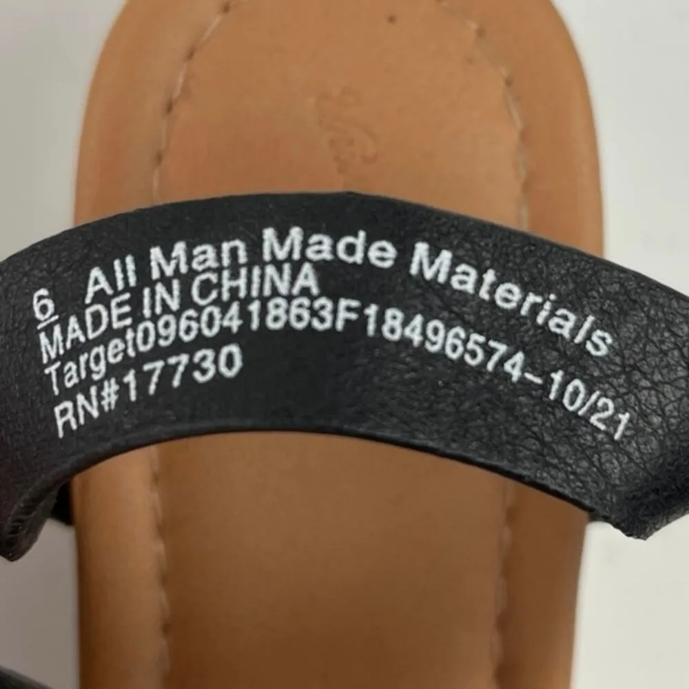 Universal Thread Alba Black Woven Memory Foam Wedge Heel Platform Sandals Size 6 - Image 7