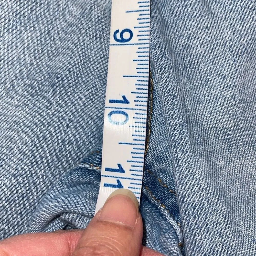 Wild Fable Womens High Rise Button Fly Distressed Boyfriend Crop Jeans Blue Sz 6 - Image 9