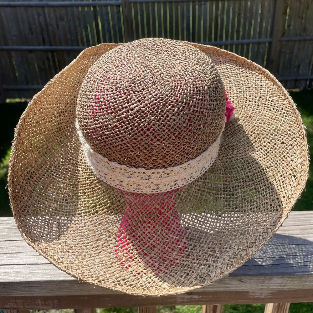 Vintage Straw Kentucky Derby Hat - Image 4