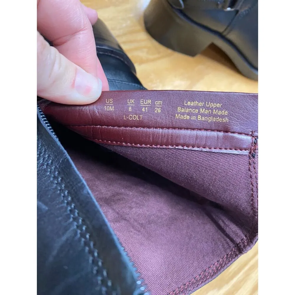 Franco Sarto Colt Women's Black Leather Zip Side Block Heel Comfort Bootie 10M - Image 6